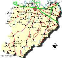 Cartina della provincia di Piacenza